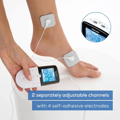 Miniatura 5 de Beurer EM49 Dispositivo digital TENS & EMS para alivio del dolor y estimulación muscular, 15 programas TENS, 35 programas EMS, 2 canales ajustables