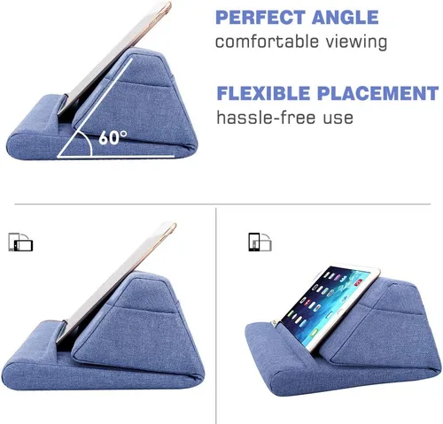 Miniatura 6 de Moko Soporte de almohada para tablet, suave soporte de almohada de cama de regalo de Navidad para almohadilla de hasta 11 pulgadas, se adapta a iPad