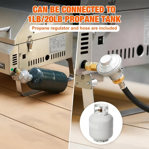 Miniatura 3 de Parrilla de Gas de Mesa 3 Quemadores, Parrilla de Propano Portátil para Barbacoa con Patas Plegables para Barbacoa al Aire Libre, Patio, Jardín