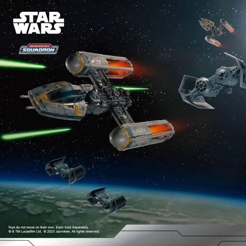Miniatura 3 de Star Wars Micro Galaxy Squadron Gold Leader's Y-Wing - Vehículo de clase Starfighter de 5 pulgadas con accesorios de micro figura Jon Vander