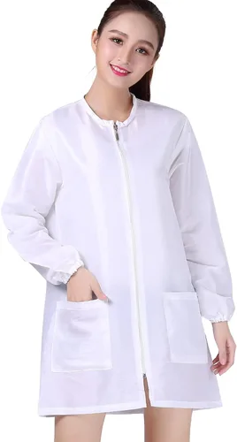 Miniatura 8 de Chaqueta Profesional de Smock de Salón, Chaqueta Impermeable para Estilista, Capa de Barbero, Chaqueta para Peluquería y Aseo de Mascotas