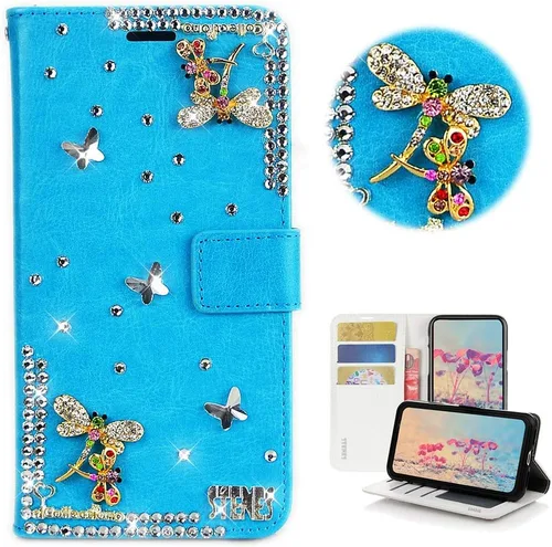 Miniatura 20 de Bling Wallet - Funda de piel compatible con iPhone 11, elegante, hecha a mano en 3D, diseño de mariposas y purpurina, color blanco