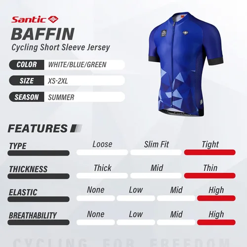 Miniatura 4 de Santic Camiseta de ciclismo para hombre, manga corta, camisas de ciclismo de montaña, chaqueta de bicicleta con bolsillos