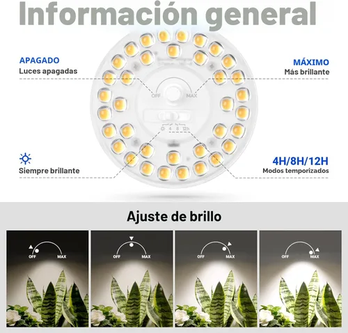 Miniatura 4 de Barrina Orbgrow OG11A2 - Luces de cultivo con clip para plantas de interior, atenuación y sincronización continuas integradas, 4000 K 22 W