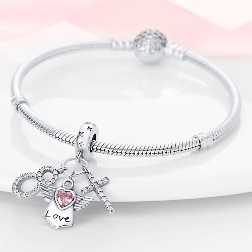 Miniatura 148 de KUNSIR Los abalorios se adaptan a pulseras Pandora para mujer, plata de ley 925, cuentas colgantes de joyería para niñas, dijes de feliz cumpleaños