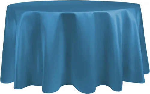 Miniatura 38 de Ultimate Textile Mantel redondo de satén nupcial de 60 pulgadas, se adapta a mesas de menos de 60 pulgadas de diámetro, berenjena morado berenjena