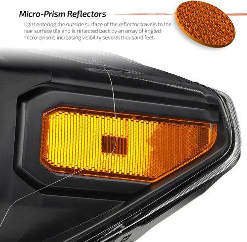 Miniatura 5 de AKKON - Para nuevo diseño secuencial de tubo LED negro 2016-2023 Toyota Tacoma SR/SR5 Faros delanteros de proyector cuadrado dual