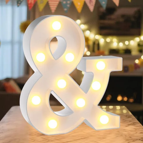 Letrero de Letras Iluminadas con Letra de Marquesina LED - Letras Iluminadas del Alfabeto para Decoración de Fiestas de Cumpleaños, Graduación,
