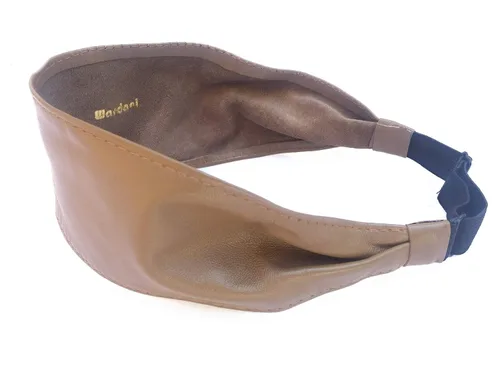 Miniatura 6 de Wardani, Diadema de cuero de 2.75 pulgadas de ancho, ajustable, elástica, suave y cómoda, fabricada en Estados Unidos con piel de cordero italiana