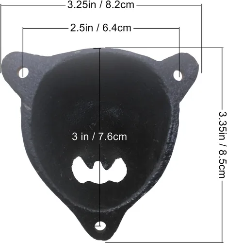 Miniatura 4 de Abridor de botellas de cerveza de hierro fundido con cabeza de oso negro, dientes grizzly montados en la pared para decoración de garaje de cueva