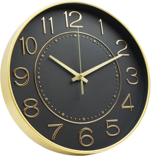 Miniatura 12 de HZDHCLH Reloj de pared pequeño de 10 pulgadas, funciona con pilas, reloj de cuarzo azul para pared, silencioso sin tictac, moderno reloj de pared