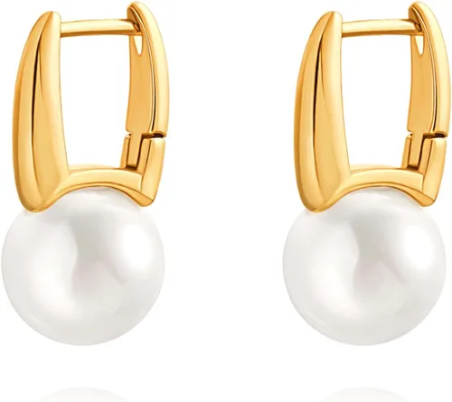 Miniatura 62 de Aretes colgantes de plata de ley 925 seleccionados a mano AAA+ de 7.5 a 0.315 in con perlas cultivadas de agua dulce blancas para mujer