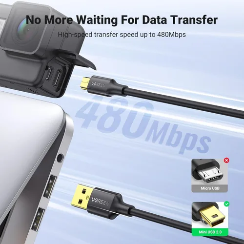 Miniatura 3 de UGREEN Cable mini USB de 3 pies, cable USB Mini 2.0, cable de carga mini USB B compatible con Garmin Nuvi GPS, SatNav, Dash Cam, cámara, controlador