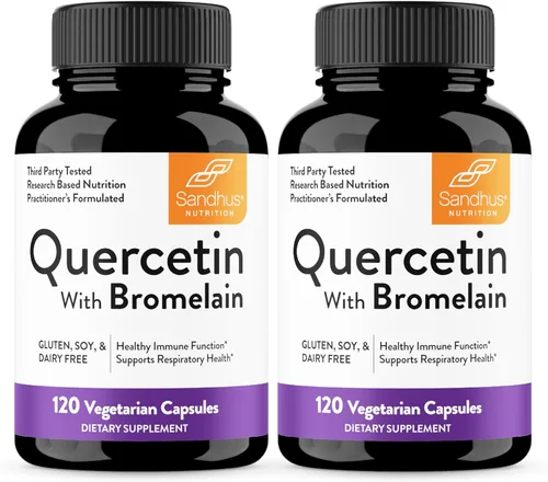 Miniatura 11 de Quercetina 500mg Cápsulas vegetarianas 120 unidades 1000 mg por porción de 2 cápsulas Suplementos de apoyo inmunológico para respiratorio, salud