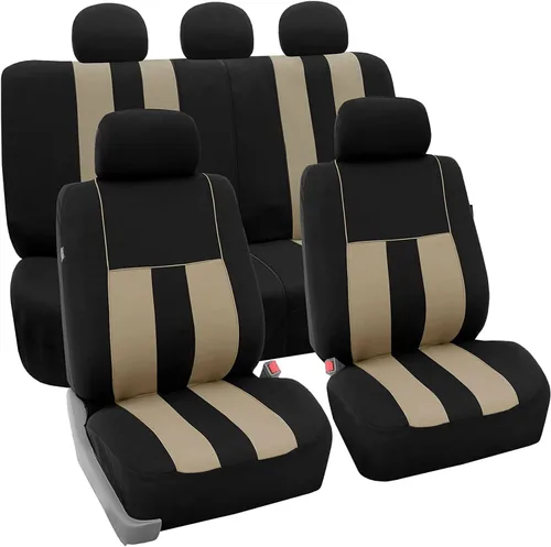 Miniatura 29 de FH Group - Juego completo de fundas para asientos de auto con rayas llamativas, ajuste universal para asientos delanteros de respaldo bajo, Verde