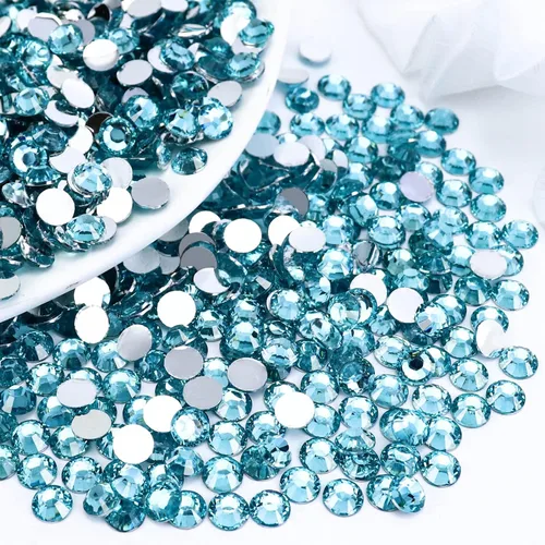 3000 unidades SS16 de 4 mm de diamantes de imitación de resina con parte trasera plana, diamantes de imitación Aquamarine con parte trasera plana