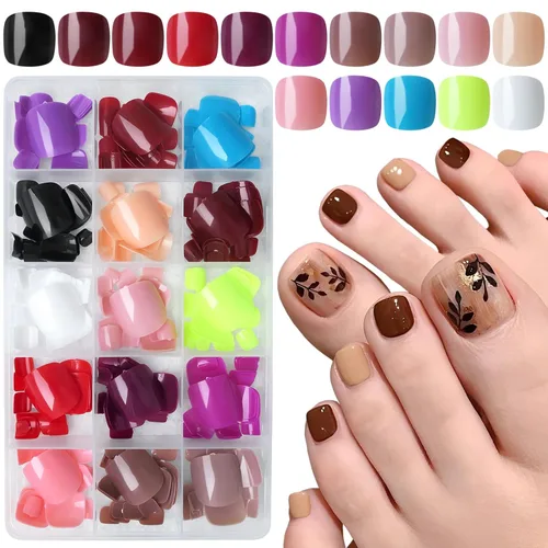 Miniatura 8 de 360 uñas postizas a presión de ataúd, uñas postizas cortas de bailarina, uñas postizas acrílicas de color de cobertura completa, puntas de uñas
