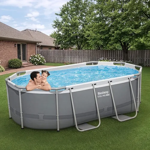 Miniatura 2 de Bestway Steel Pro MAX - Juego de piscina sobre el suelo (10 pies x 6 pies 7 pulgadas x 33 pulgadas), incluye bomba de filtro de 330 galones por