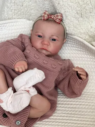 Miniatura 2 de iCradle Muñeca de bebé realista Reborn de 19 pulgadas, 18.9 in, cuerpo suave, muñeca recién nacida, hecha a mano, juguete para niños pequeños a