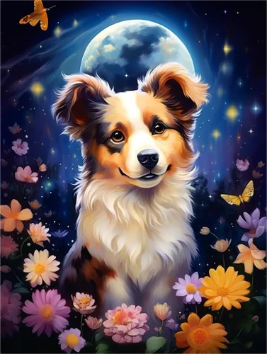 Kits de arte de diamantes para adultos, kits de pintura de diamantes para adultos, pintura de arte de diamantes para perros con diamantes para