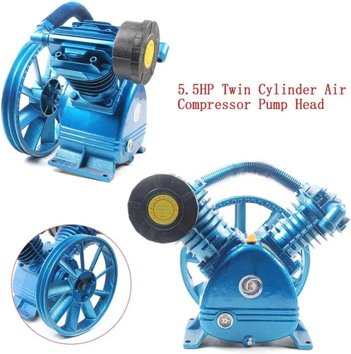 Miniatura 2 de Cabezal de bomba de compresor de aire, 5.5HP 21CFM 175PSI V-tipo 2-Cilindro Bomba Compresor de Aire Cabeza Doble Etapa 4KW