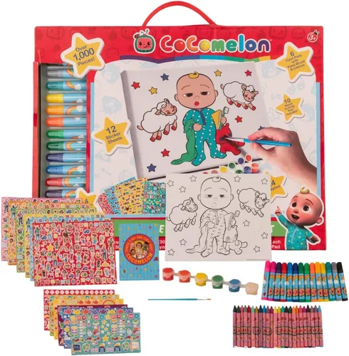 Innovative Designs Cocomelon - Set de pintura y actividades creativas con lienzo para colorear para niños, más de 1000 piezas