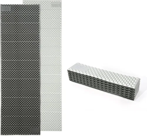 YIKI - Colchoneta de espuma de celda cerrada para campamento, 72.8 x 22 pulgadas, alfombrilla de dormir de espuma plegable ultraligera con capa Gris