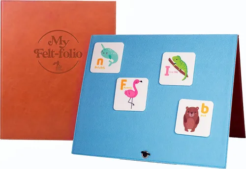 Miniatura 7 de Tablero de franela de fieltro plegable – Libro silencioso, tablero de fieltro independiente de 14 x 23 pulgadas para niños pequeños