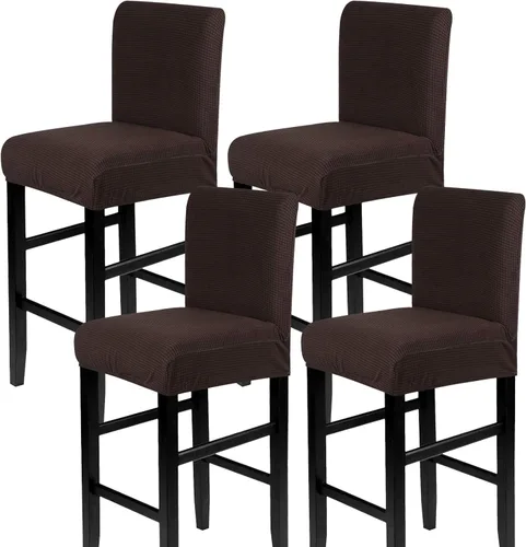 Miniatura 62 de SearchI Juego de 4 fundas para taburetes de bar, fundas de asientos de taburetes elásticas y lavables, fundas para sillas de altura de mostrador
