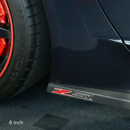 Miniatura 8 de West Coast Corvette / Camaro C6, C7, C8 Z51 Emblema de pastinaca en relieve, adhesivo con aspecto de fibra de carbono y detalles cromados