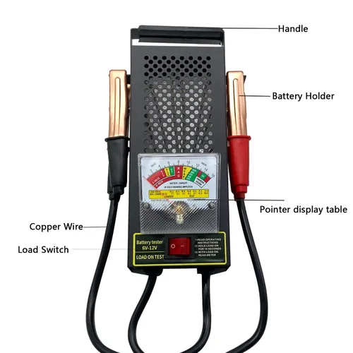 Miniatura 3 de Probador de carga de batería, probador de carga de batería de automóvil, 6 V, 12 V, probador de alternador de batería con voltímetro y pinzas