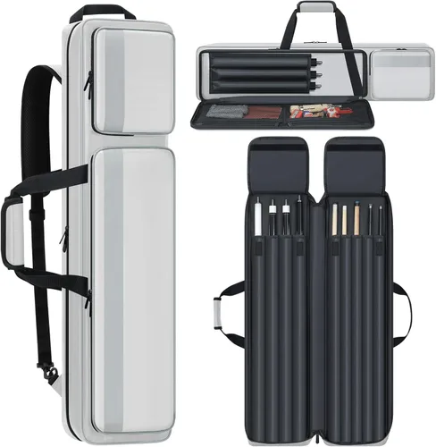 Miniatura 8 de Estuche para Taco de Billar 4x5, Funda de Transporte para Taco de Billar Suave Acolchada Bolsa para Palos de Billar con Múltiples Bolsillos para 4