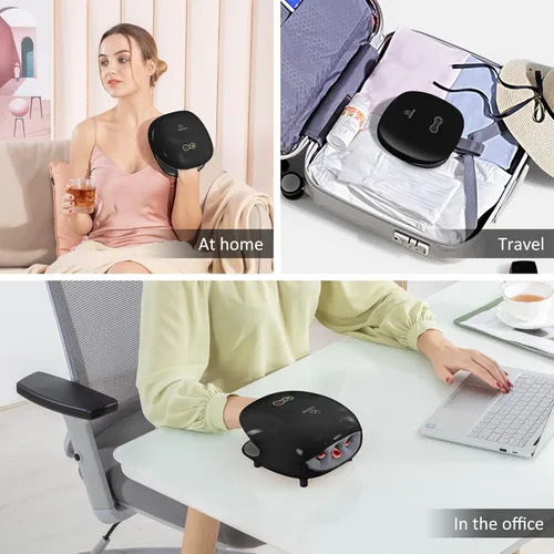 Miniatura 5 de COMFIER Masajeador de manos inalámbrico con calor - 3 niveles de compresión y calentamiento, máquina masajeadora de manos recargable para túnel Negro