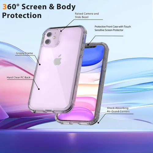 Miniatura 3 de Lifedance Nuevo para iPhone 11, Funda Protectora Completa y Resistente con Protector de Pantalla Integrado, Protección contra Caídas de 10 Pies