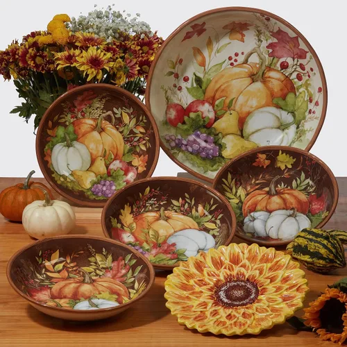 Miniatura 4 de Certified International Harvest Blessings - Plato llano de 10.75 pulgadas, multicolor, grande, juego de 4