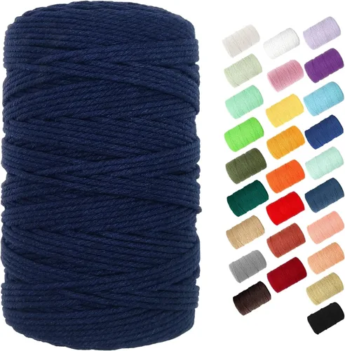 Miniatura 16 de Cuerda de algodón de 0.118 in, cuerda de 220 yardas, cuerda de macramé de algodón 100% natural para colgar plantas, colgar en la pared, decoración