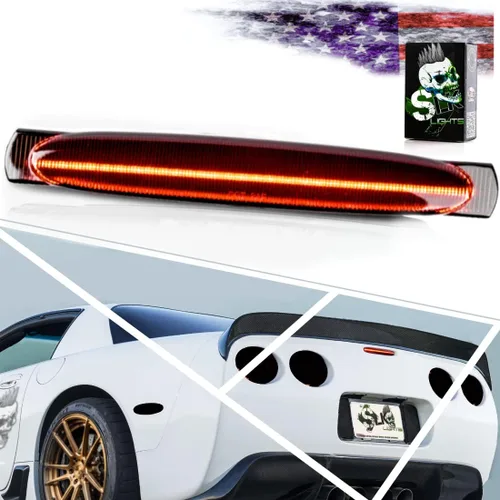 Miniatura 11 de SLK Luces C5 Paquete de 3 piezas de luces traseras ahumadas, luz de freno LED de láser y halo, marcadores laterales con arnés para flash hiperactivo