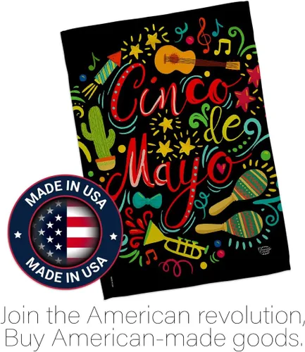 Miniatura 5 de Bandera de jardín de El Fiesta Cinco de Mayo – Fiesta de Verano Cactus Pinata Sombrero Mexicano al aire libre – Cartel de decoración de la casa