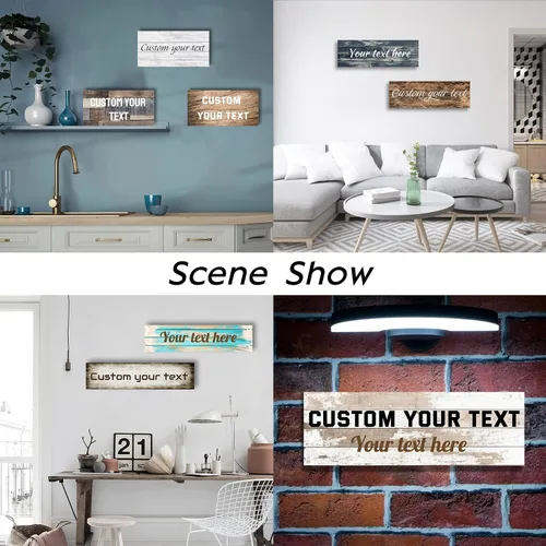Miniatura 2 de LZIMU Letreros personalizados para pared, impresiones en lienzo personalizadas con tu texto, letrero familiar, arte de pared para decoración rústica