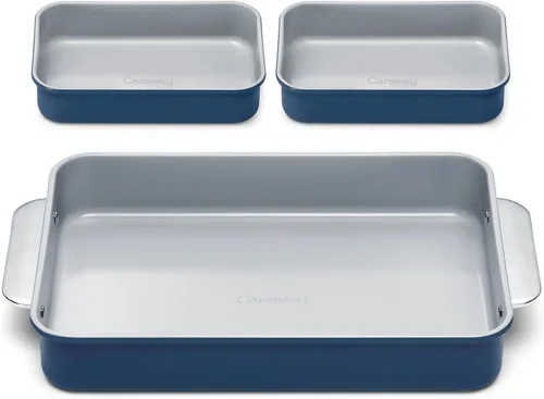 Miniatura 23 de Caraway Sartén rectangular de cerámica antiadherente de 9 x 13 pulgadas, revestimiento de cerámica naturalmente resbaladizo, no tóxico, libre