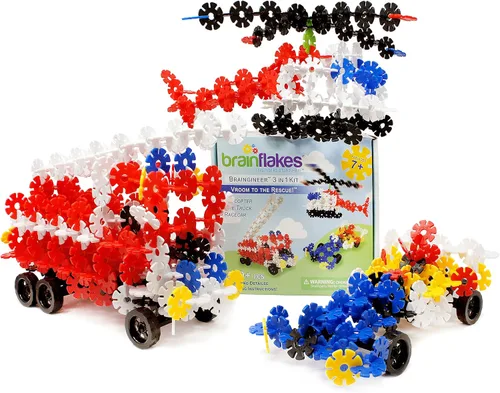 Brain Flakes Kit de construcción 3 en 1 con instrucciones detalladas paso a paso (idioma español no garantizado) – 580 piezas para construir los 3