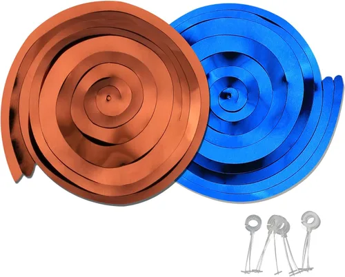 Miniatura 3 de Paquete de 24 decoraciones de remolinos colgantes de color naranja y azul rey para fiestas, serpentina brillante para cumpleaños, suministros