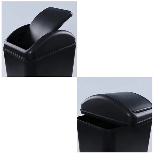 Miniatura 5 de Cubo de basura negro de 14 litros/3.5 galones, cubo de basura delgado para espacios estrechos, F