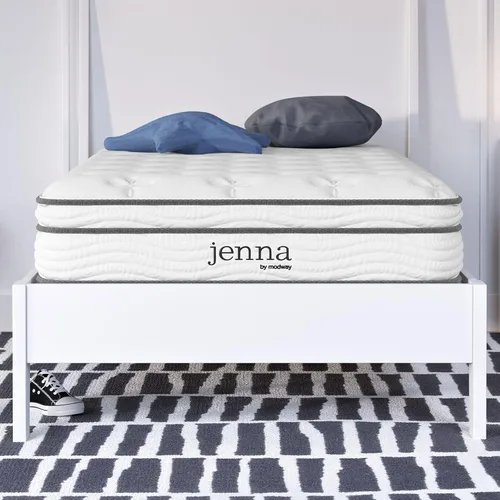 Miniatura 32 de Modway Jenna - Colchón King de muelles interiores (8 pulgadas), Espuma, Blanco