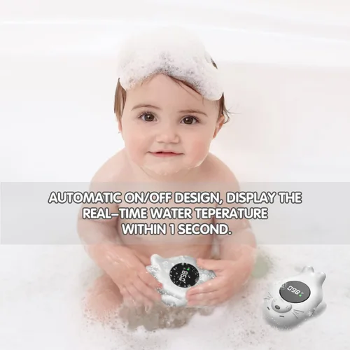 Miniatura 2 de Termómetro de baño para bebé, termómetro de baño impermeable con advertencia de temperatura y encendido/apagado automático