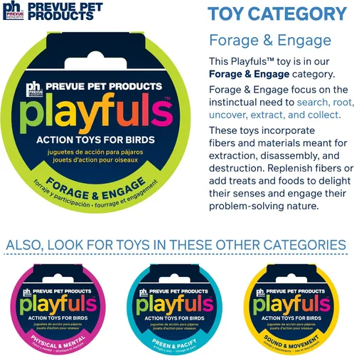 Miniatura 5 de Prevue Pet Products Sink 'n Seek Playfuls - Juguete para pájaros de forraje y participación, accesorios de jaula para aves pequeñas a medianas