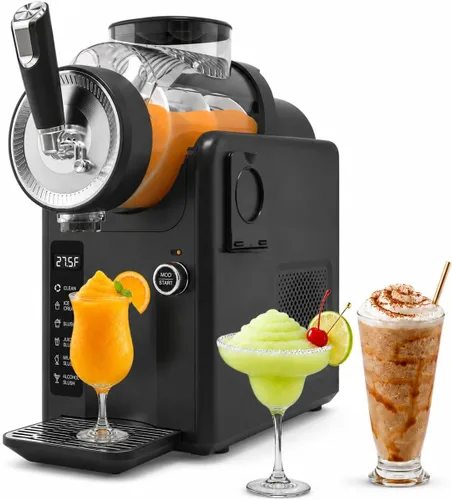 SYINTAO Máquina de granizado no necesita hielo, 2 en 1 para bebidas congeladas y helados suaves, máquina de granizado autoenfriable con 5