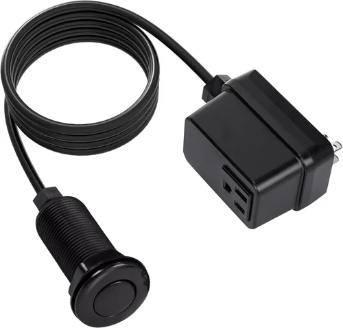 Miniatura 14 de Interruptor de eliminación de basura, kit de encendido y apagado inalámbrico para triturador de desechos de alimentos, oro cepillado, botón largo