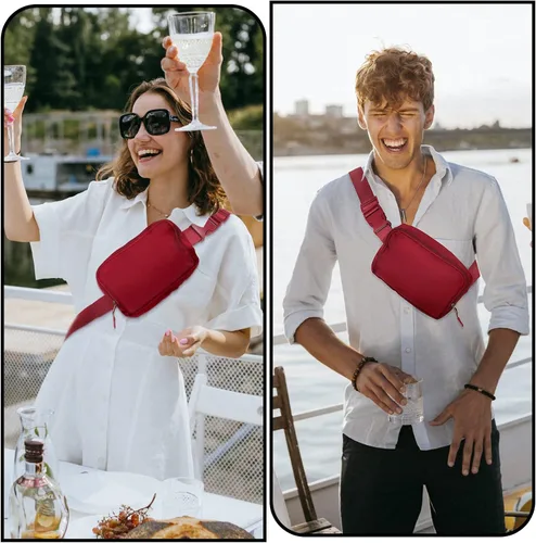 Miniatura 31 de Riñonera, bolsa para cinturón, correa ajustable ajustable de 40 pulgadas, para mujeres y hombres