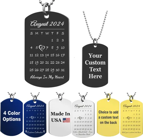 Miniatura 13 de Collar con Foto Personalizada Collar de Foto Personalizada para Hombres Mujeres Novio Aniversario Día de San Valentín Navidad Regalo para Esposo